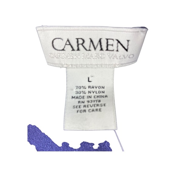 NWT Carmen Marc Valvo Purple Cutout Shoulder Knit Sweater Top Size L - Picture 4 of 7